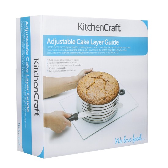 Guía para cortar capas de tarta, 24-30 cm, acero inoxidable – Kitchen Craft