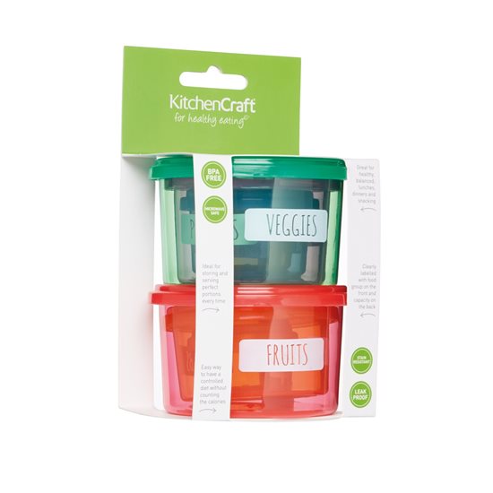 Ensemble de 7 récipients en plastique pour le contrôle des portions - par Kitchen Craft