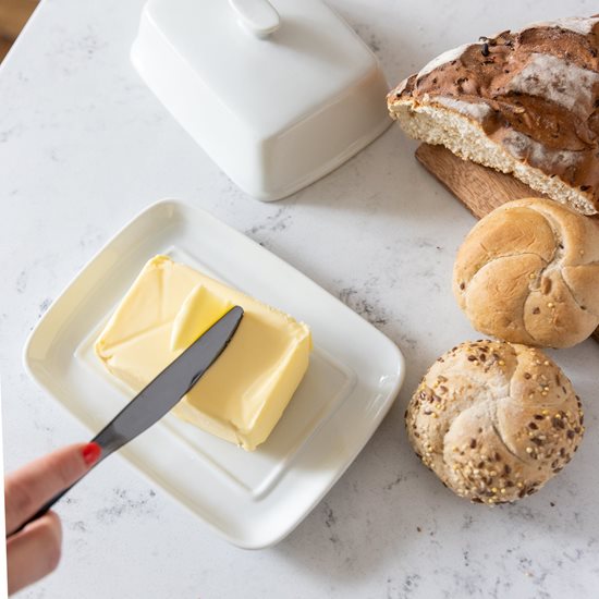 Butter dish with lid, 18 x 14 cm, porcelain - Kitchen Craft