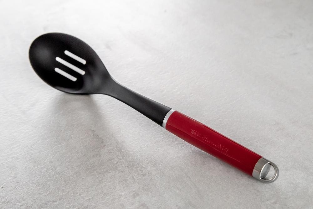 Nylon slotted spoon, 34 cm, Empire Red - KitchenAid brand