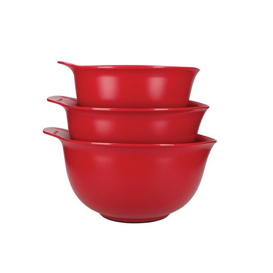 Set of 3 mixing bowls, plastic, Empire Red - KitchenAid brand