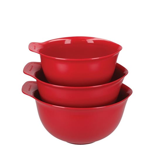 Set of 3 mixing bowls, plastic, Empire Red - KitchenAid brand
