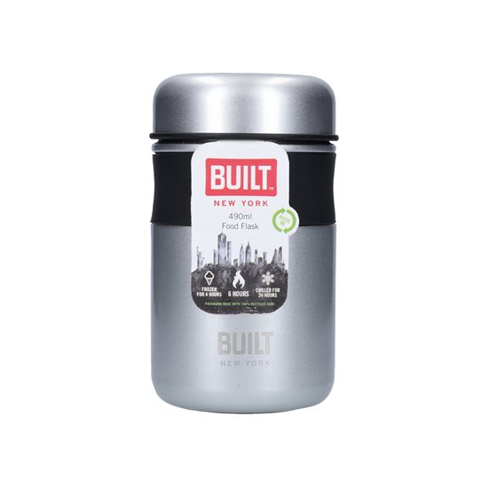 Varmeisoleret madbeholder, lavet af rustfrit stål, 490 ml – Built