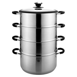 5-piece steam cooking set, 28 cm, stainless steel - Zokura