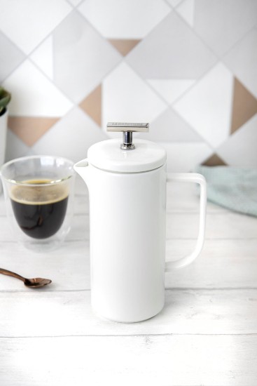 French Press Kaffeemaschine, Keramik, 480 ml, "Vienna", Weiß - La Cafetiere