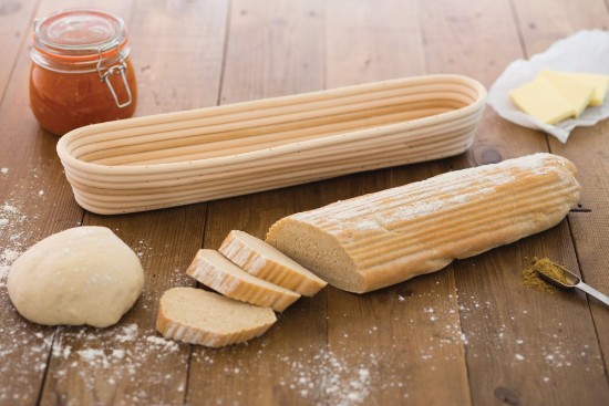 Basket for leavening the baguette dough, 44 x 9 cm, made from rattan - produced by Kitchen Craft