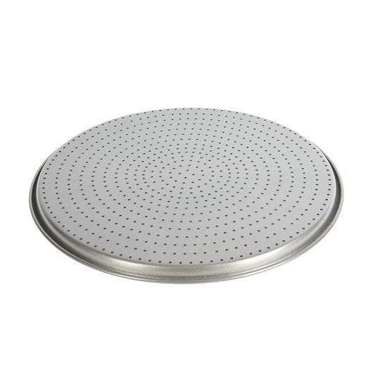 Perforated pizza tray, steel, 32 cm - Kitchen Craft