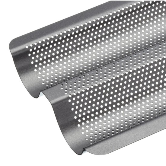 Tablett zum Zubereiten von französischen Baguettes, 39 x 16,5 cm, Stahl - Kitchen Craft