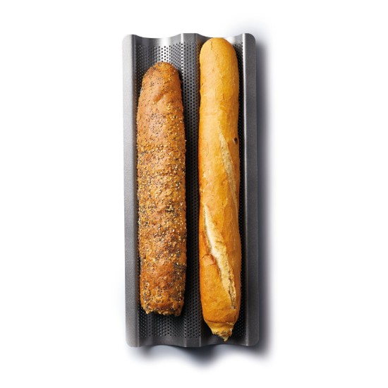 Tablett zum Zubereiten von französischen Baguettes, 39 x 16,5 cm, Stahl - Kitchen Craft