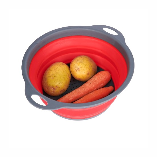 Collapsible colander, 24 cm, red - Kitchen Craft