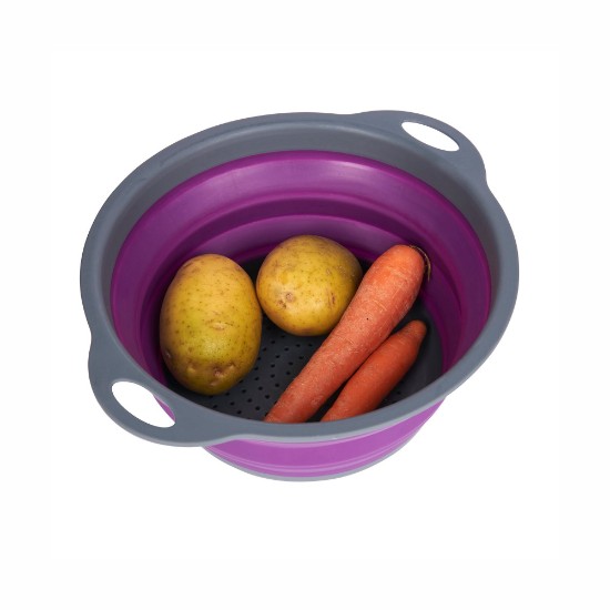 Collapsible colander, 24 cm, purple - Kitchen Craft