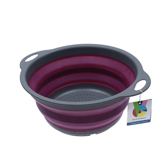 Collapsible colander, 24 cm, purple - Kitchen Craft