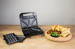 3-in-1 sandwich maker, 2 slices, 800 W - Zokura