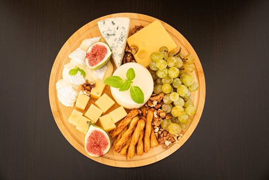 Prato para servir queijo, 29 cm, tampa de vidro - Zokura