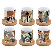 Set of 6 cups with saucers, 70 ml, porcelain, "Kilimanjaro" range  - Nuova R2S