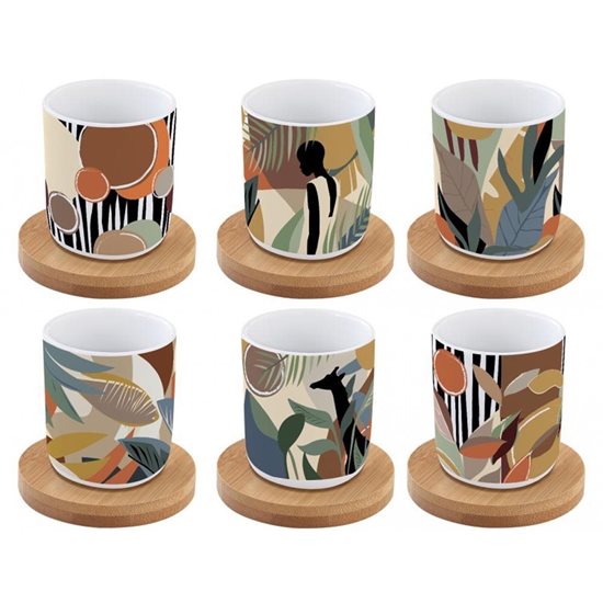 6'lı fincan tabaklı set, 70 ml, porselen, "Kilimanjaro" serisi - Nuova R2S