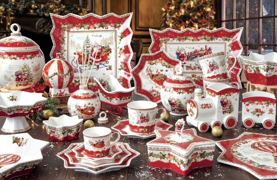 2-piece train set, 25.5 × 8 × 12.5 cm "CHRISTMAS MEMORIES", porcelain - Nuova R2S