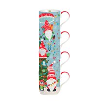 Set of 4 porcelain mugs, 275 ml, "Gnomes at work" - Nuova R2S