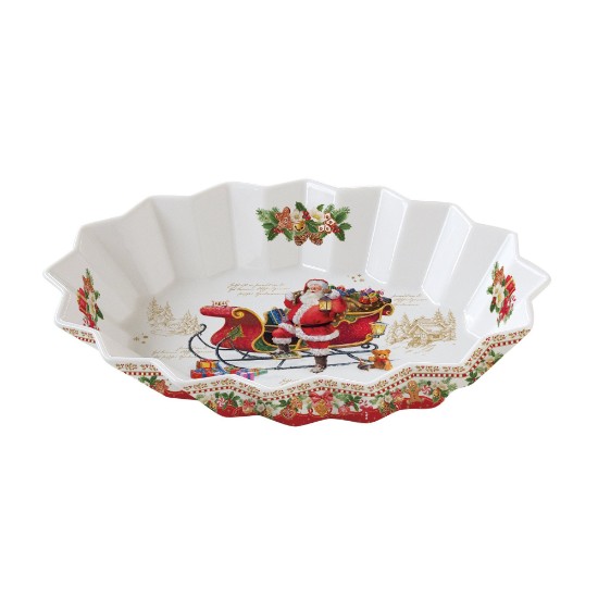 Oval bakke, 25 x 17 cm, "CHRISTMAS MEMORIES", porcelæn - Nuova R2S mærke