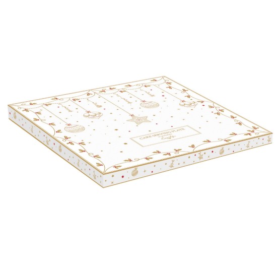 32 cm platter for cake serving, "CHRISTMAS LIGHTS", porcelain - Nuova R2S