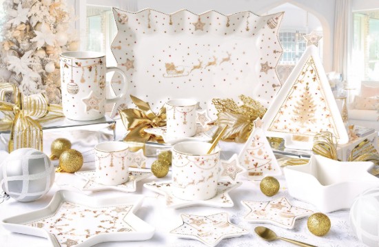 32 cm platter for cake serving, "CHRISTMAS LIGHTS", porcelain - Nuova R2S