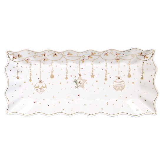 Serving platter, 40 × 18 cm, porcelain, "CHRISTMAS LIGHTS" - Nuova R2S