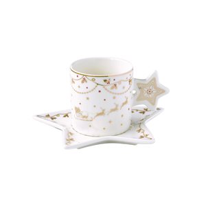 Tea cup with saucer, 175 ml, porcelain, "CHRISTMAS LIGHTS" - Nuova R2S