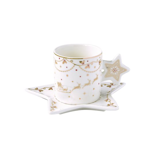 Čajový šálek s podšálkem, 175 ml, porcelán, "CHRISTMAS LIGHTS" - Nuova R2S