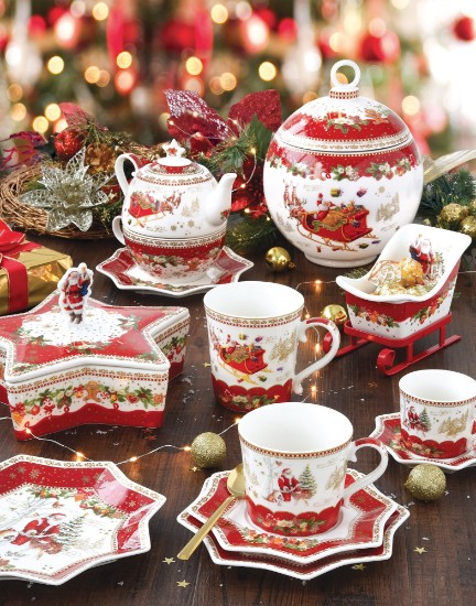 Xícara de porcelana com pires, 250 ml, "CHRISTMAS MEMORIES" - Nuova R2S