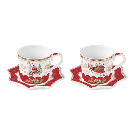 Set of 2 porcelain mugs, 120 ml, "CHRISTMAS MEMORIES" - Nuova R2S brand