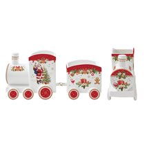 2-piece train set, 25.5 × 8 × 12.5 cm "CHRISTMAS MEMORIES", porcelain - Nuova R2S