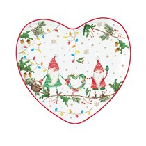 Heart-shaped plate, 20 x 19 cm, "READY FOR CHRISTMAS", porcelain - Nuova R2S brand