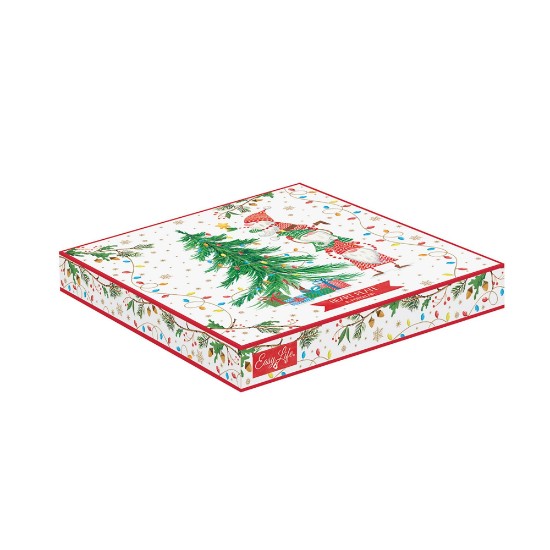 Prato em forma de coração, 20 x 19 cm, "READY FOR CHRISTMAS", porcelana - marca Nuova R2S