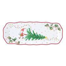 Serving platter, 37 × 14 cm, porcelain, "READY FOR CHRISTMAS" - Nuova R2S