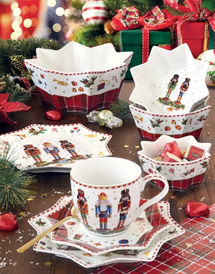 Tazza tal-porċellana 250 ml bi saucer, "VINTAGE NUTCRACKER" - Nuova R2S