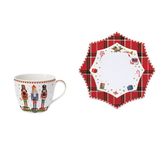 250 ml porcelain cup with saucer, "VINTAGE NUTCRACKER" - Nuova R2S