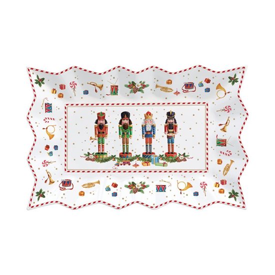 Ag freastal ar platter, 35 x 23 cm, "VINTAGE NUTCRACKER", poircealláin - branda Nuova R2S