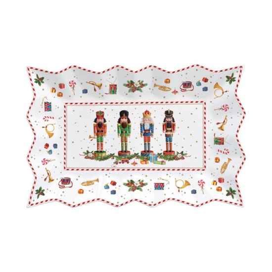 Serving platter, 35 x 23 cm, "VINTAGE NUTCRACKER", porcelain - Nuova R2S brand