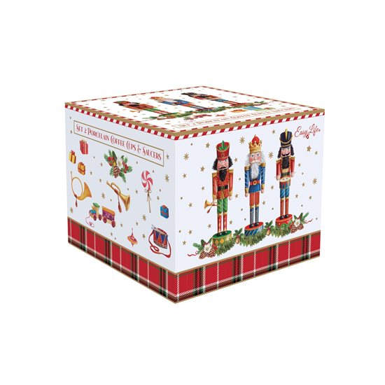 Set od 2 šalice za kavu od 100 ml s tanjurićima, "VINTAGE NUTCRACKER", porculan - Nuova R2S