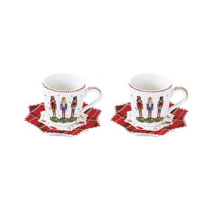 2 adet 100 ml'lik fincan tabaklı kahve fincanı seti, "VINTAGE NUTCRACKER", porselen - Nuova R2S