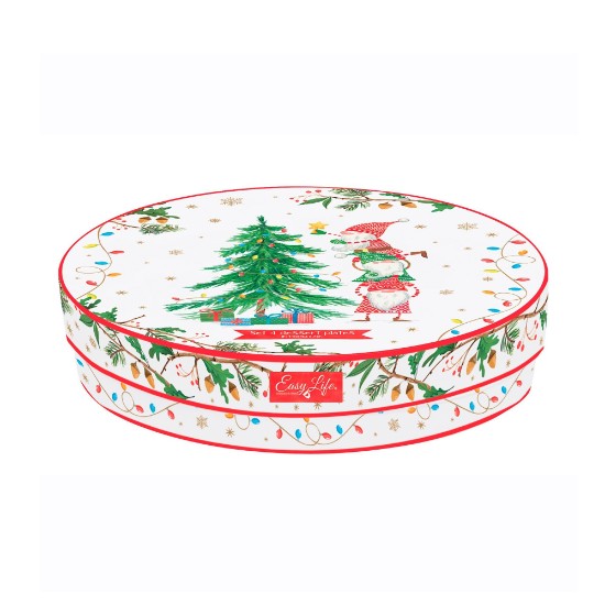Set 4 desertnih krožnikov, 20 cm, porcelan, "READY FOR CHRISTMAS"