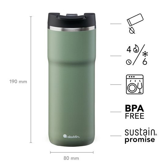 Java Thermavac Isolierbecher aus Edelstahl, 470 ml, "Sage Green" - Aladdin