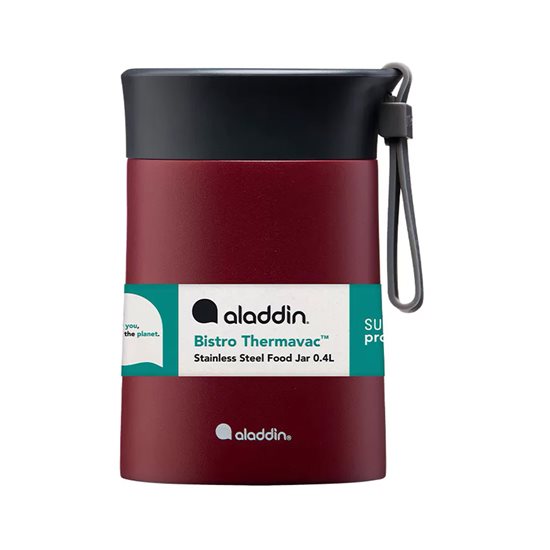 "Bistro" vacuum-sealed container made of stainless steel, 400 ml, <<Burgundy>> - Aladdin