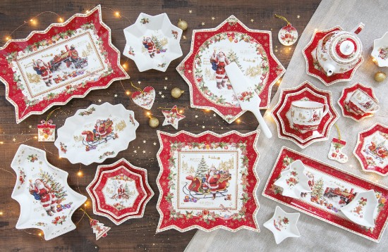 Oval tray, 25 x 17 cm, "CHRISTMAS MEMORIES", porcelain - Nuova R2S brand