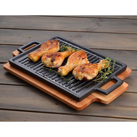 Grill, cast iron, 22 x 30 cm, with stand - LAVA brand