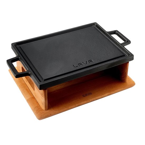 Cast iron grill with stand, 22 x 30 cm - LAVA brand