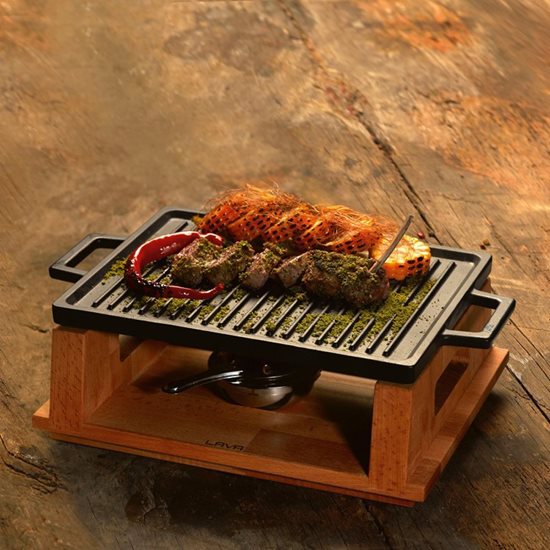 Öntöttvas grill állvánnyal, 22 x 30 cm - LAVA márka