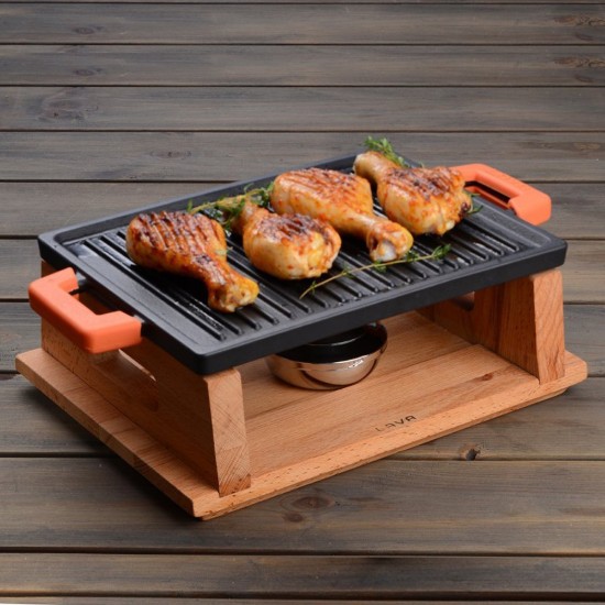 Grill, cast iron, 28.7 x 20.7 cm, with stand - LAVA
