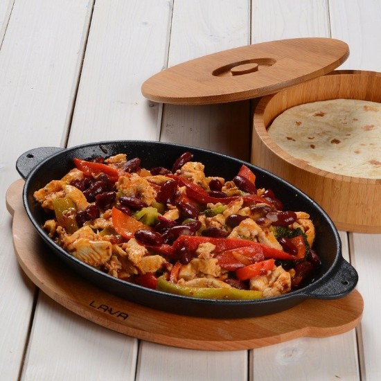 Tava ovala pentru fajita, fonta, 24 x 18 cm - LAVA