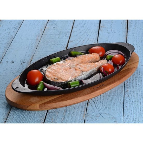 Cast iron tray for fish, 15 x 29 cm, LAVA